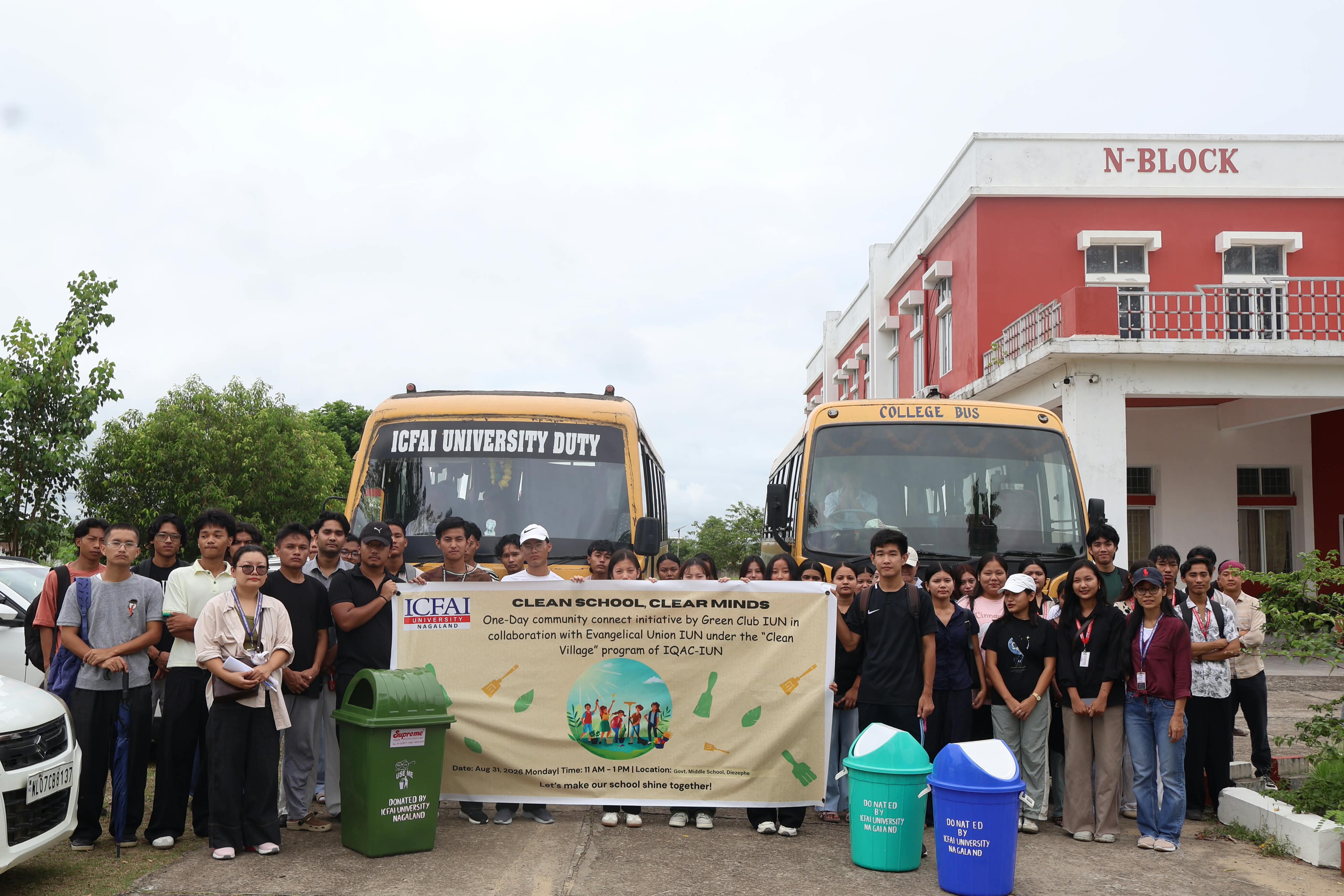Green Club IUN and Evangelical Union IUN conduct a cleanliness drive 