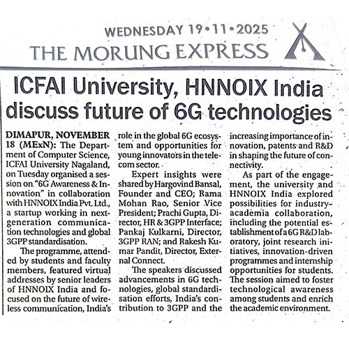 ICFAI University, HNNOIX India discuss future of 6G Technologies